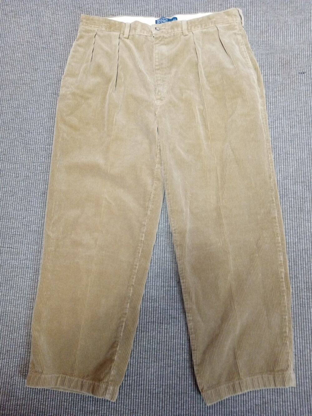 Polo Ralph Lauren Corduroy Pants Ethan 36x30 Men's Tan Brown Pleated Pockets